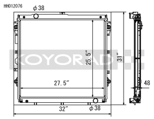 Koyo HH012076 Toyota 10-13 Tundra 4.6L/07-13 Tundra 5.7L V8 (AT) Racing Radiator *Requires SK-C13*