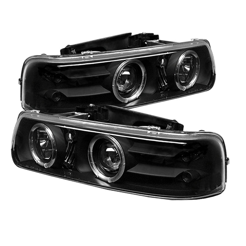 SPYDER 5009593 Spyder Chevy Silverado 1500/2500 99-02 Projector Headlights LED Halo LED Black PRO-YD-CS99-HL-BK