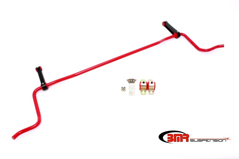 BMR Suspension SB023R BMR 05-10 S197 Mustang Rear Solid 22mm Sway Bar Kit w/ Bushings & Billet Links - Red