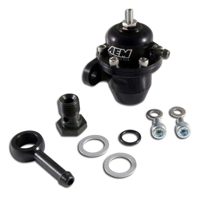 AEM 25-303BK 86-93 Acura / 95-98 TL / 88-91 Civic/CRX / 92-01 Prelude Black Adjustable Fuel Pressure Regulato