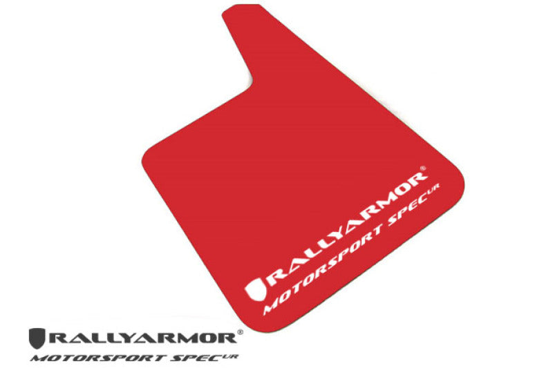 Rally Armor MF20-MSUR-RD/WH Universal Fit (No Hardware) Motorsport Spec Red UR Mud Flap w/ White Logo