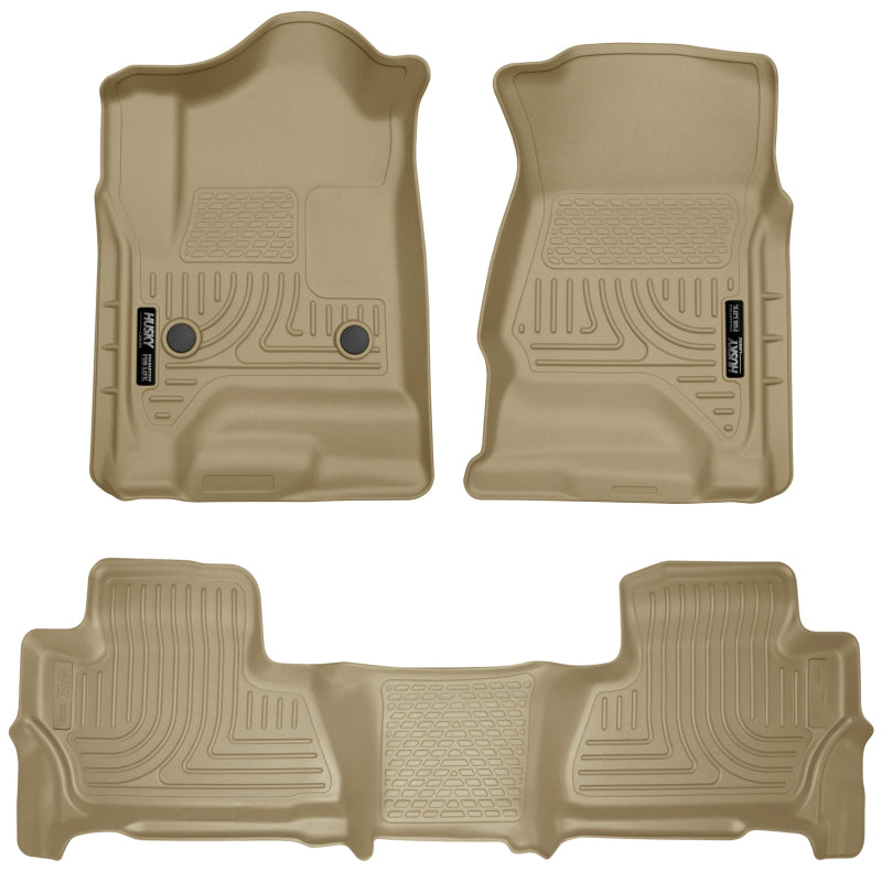 Husky Liners 99213 2015 Chevy/GMC Suburban/Yukon XL WeatherBeater Combo Tan Front & 2nd Seat Floor Liners
