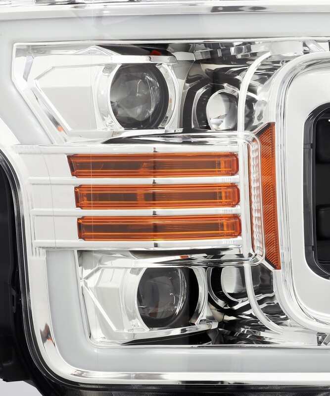 AlphaRex 880187 18-19 Ford F-150 PRO-Series Projector Headlights Plank Style Chrm w/Activ Light/Seq Signal