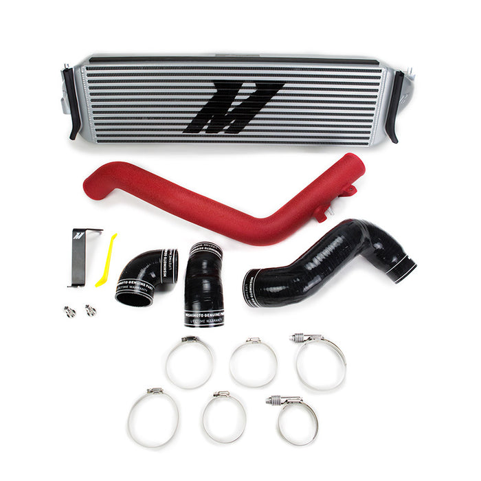 Mishimoto MMINT-CTR-17KSLWRD 2017+ Honda Civic Type R Intercooler Kit - Silver Intercooler Red Piping