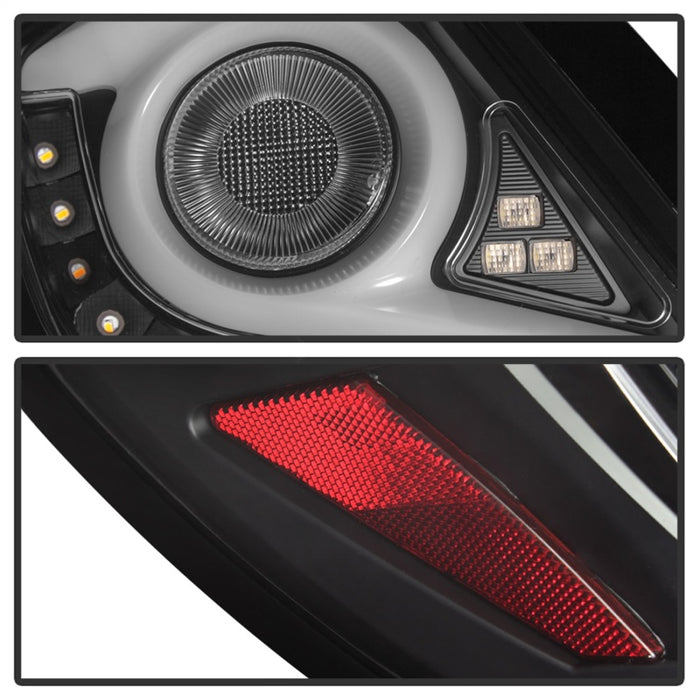SPYDER 5086051 Spyder 16-19 Honda Civic 4 Door Light Bar LED Tail Lights - Black - ALT-YD-HC164D-LB-BK
