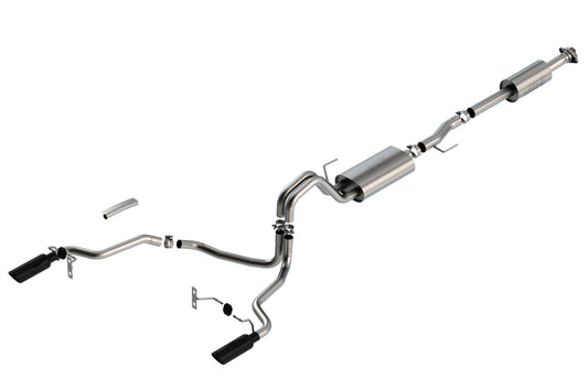 Borla 140865BC F-150 2021 5.0L 4dr CC SB EC STB Lariat/KR/Pltm/LTD 3/2.25 SRE Cat-Back Touring Black CHR Tips