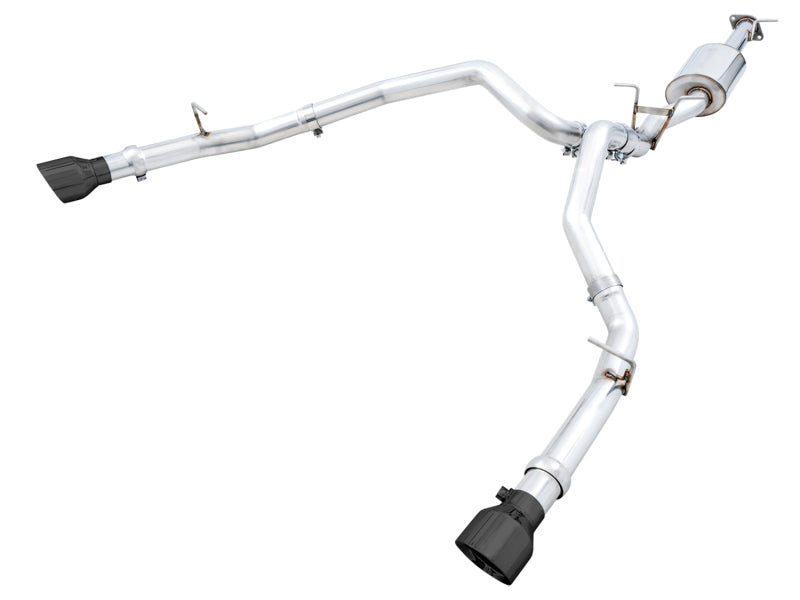 AWE Tuning 3015-33006 19-21 RAM 1500 5.7L (w/Cutouts) 0FG Dual Rear Exit Cat-Back Exhaust - Diamond Black Tips
