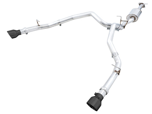 AWE Tuning 3015-33006 19-21 RAM 1500 5.7L (w/Cutouts) 0FG Dual Rear Exit Cat-Back Exhaust - Diamond Black Tips