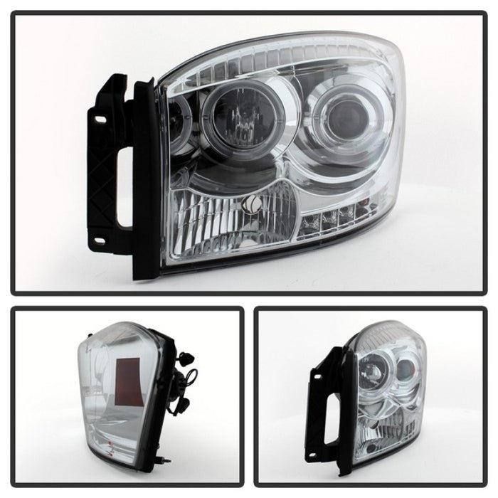 SPYDER 5010018 Spyder Dodge RAM 1500 06-08/RAM 2500 06-09 Projector Headlights LED Halo LED Chrm PRO-YD-DR06-HL-C
