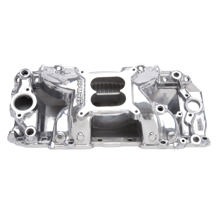 Edelbrock EDE75621 BBC Performer RPM A/G Manifold- R/P- Polished