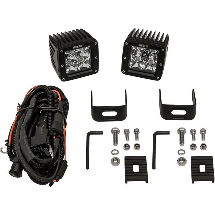 Westin 09-12200A-PR Compact LED -4 5W Cree 3 inch x 3 inch (Set of 2) - Black