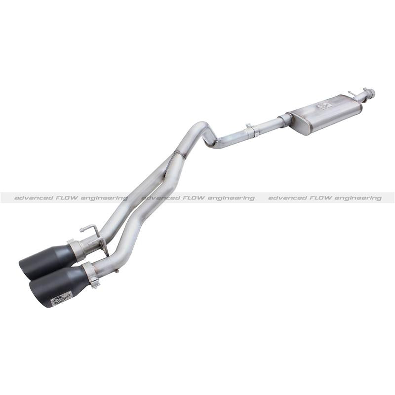 aFe 49-43081-B Rebel Exhausts 3in SS Cat-Back 15-16 Ford F-150 EcoBoost V6 2.7/3.5L V8 5.0L w/ Black Tips