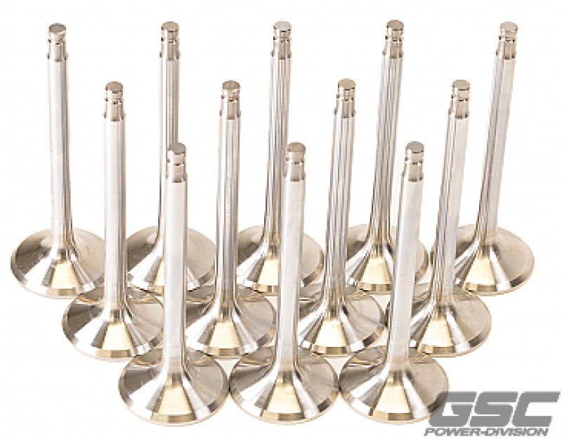 GSC Power Division 2057-12 GSC P-D Nissan VR38DETT 33.15mm Head +1mm OS 91.95mm Long 6.6mm Stem Exhaust Valve - Set of 12