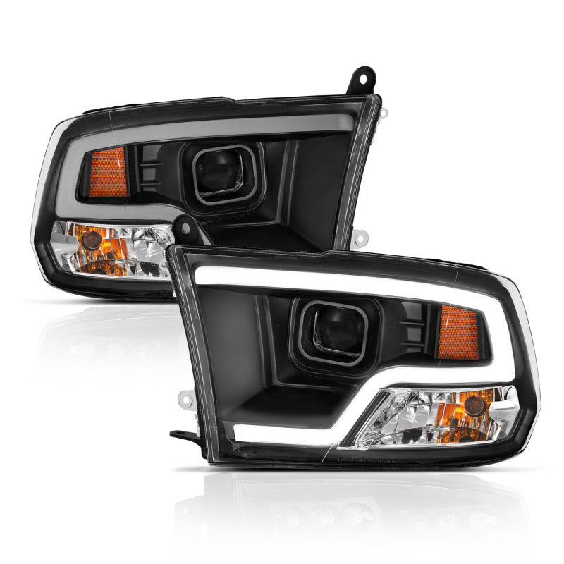 ANZO 111404 09-18 Dodge RAM 1500 Plank Style Projector Headlights Black w/ Halo