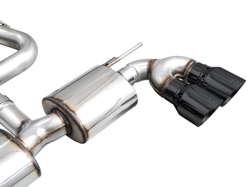 AWE Tuning 3015-43658 AWE MK8 Volkswagen Golf R 3in Touring Edition Quad Exhaust - Diamond Black Tips