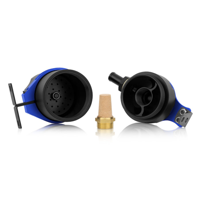 Mishimoto MMBCC-UNI-BL Universal Baffled Oil Catch Can - Blue
