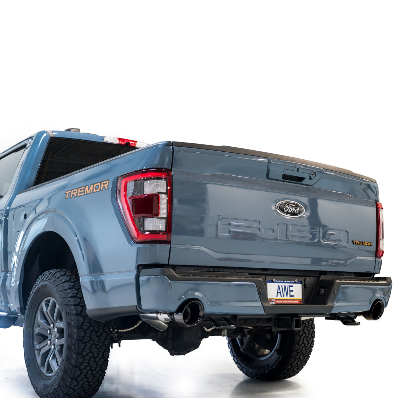 AWE Tuning 3020-33402 2021+ Ford F-150 Tremor (w/ Bumper Cutouts) 0FG Non-Resonated Catback -Diamond Black Tips