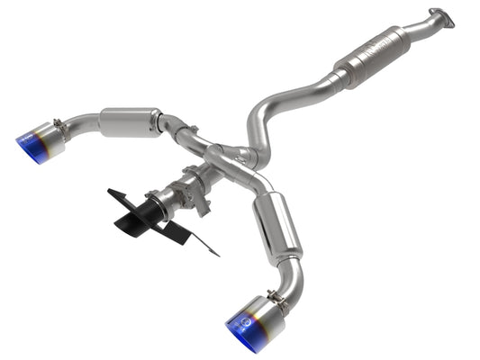 aFe 49-36067-L 23-24 Toyota GR Corolla L3 1.6L (t) Gemini XV 3in to 2-1/2in Cat Back Exhaust w/ Blue Flame Tips