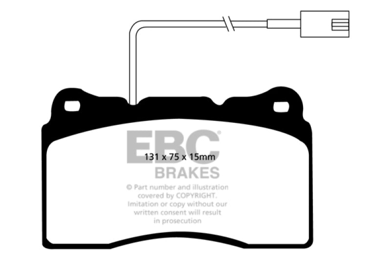 EBC DP41540R 2014-2016 Maserati Ghibli 3.0L Twin Turbo (330) Yellowstuff Front Brake Pads