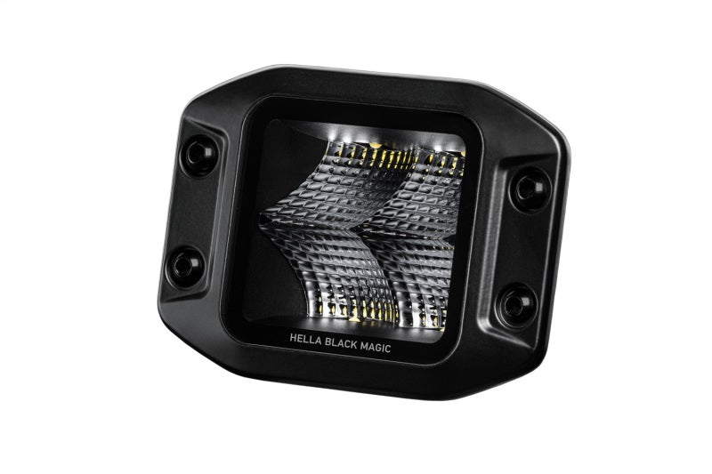 Hella 358176831 Universal Black Magic 3.2in L.E.D. Cube Kit - Flood Beam (Flush Mount)