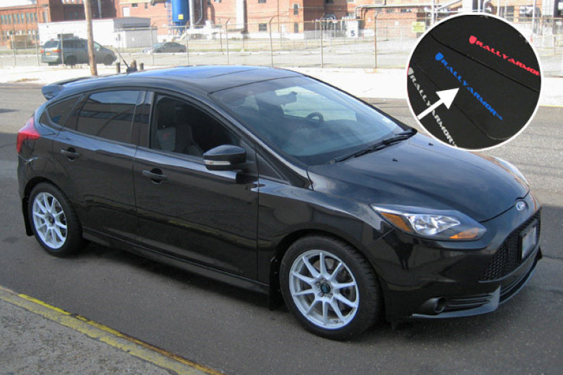 Rally Armor MF27-UR-BLK/BL 12-19 Ford Focus ST / 16-19 RS Black Mud Flap w/Blue Logo