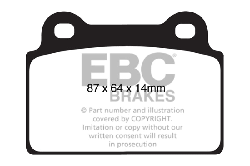 EBC DP41985R 08-16 Mitsubishi Lancer Evo 10 2.0 Turbo (1 piece rotor) Yellowstuff Rear Brake Pads