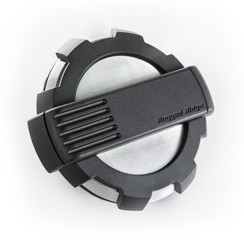 Rugged Ridge 11425.10 Elite Fuel Door Non-Lock Brushed Alum 07-18 Jeep Wrangler JK