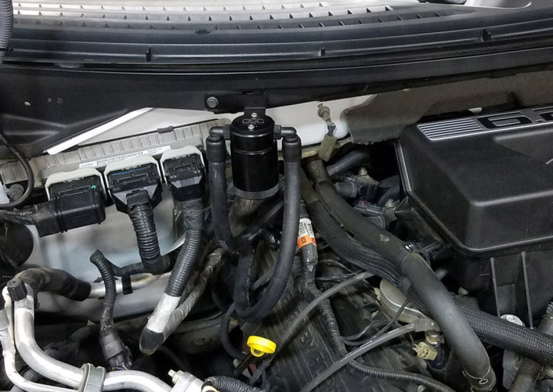 J&L 3036P-B 11-14 Ford F-150/Ford F-150 Raptor 6.2L Passenger Side Oil Separator 3.0 - Black Anodized