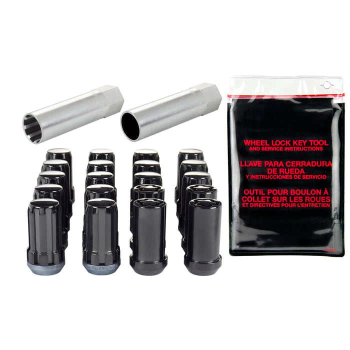 McGard 65510BK SplineDrive Tuner 5 Lug Install Kit w/Locks & Tool (Cone) M14X1.5 / 1in. Hex - Blk