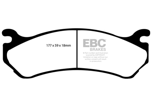 EBC ED91304 02 Cadillac Escalade 5.3 (Akebono rear caliper) Extra Duty Front Brake Pads