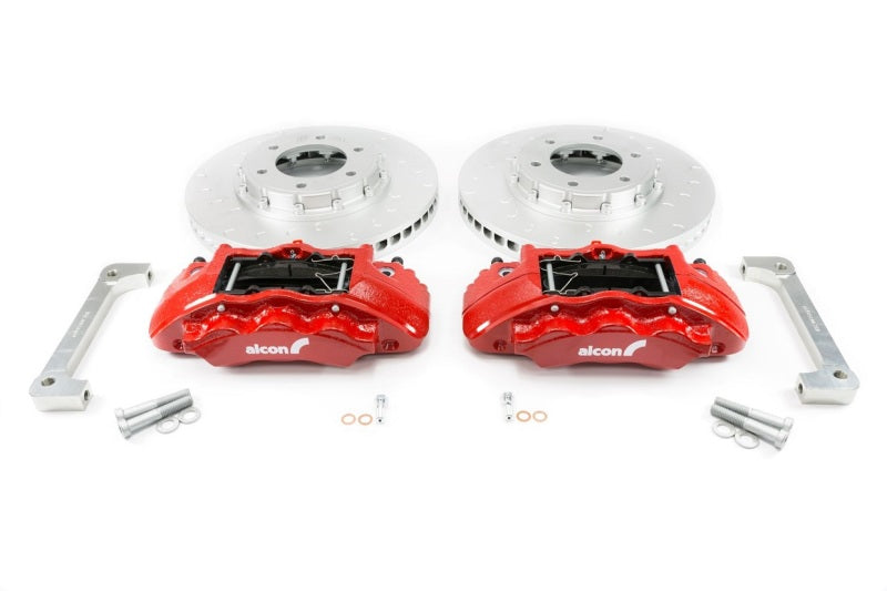 Alcon BKF1551K61 2019+ Ford Ranger/2020+ Bronco 2.3L 350x34mm Rotors 6-Piston Calipers Front Brake Kit - Red
