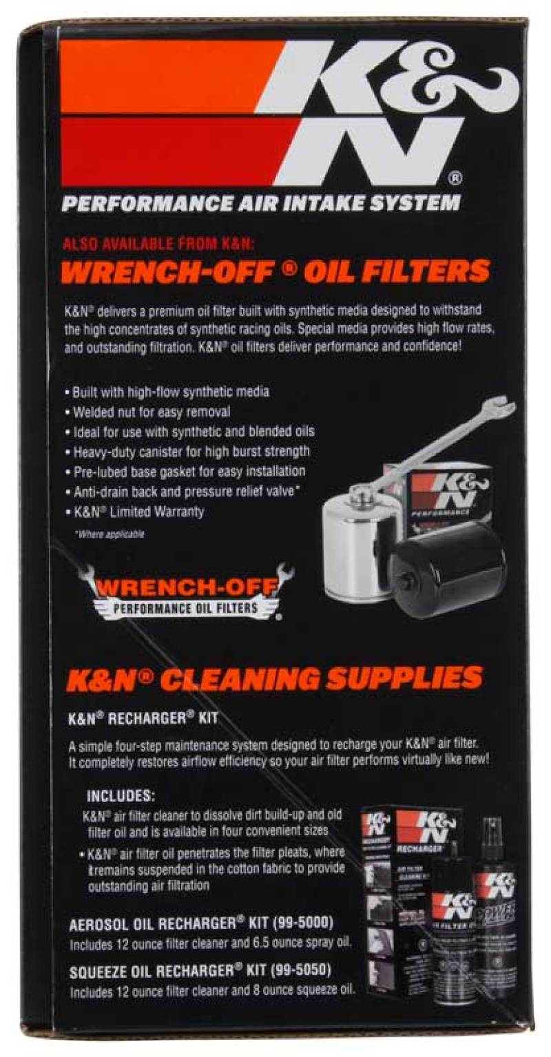 K&N Engineering 57-1137 K&N 01-17 Harley-Davidson Softail / Dyna FI Performance Air Intake System