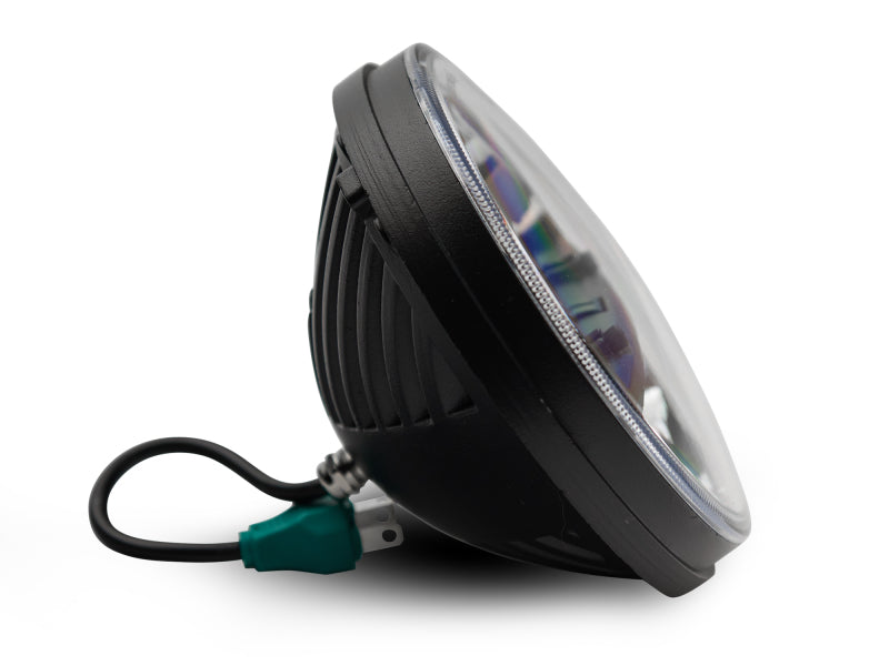 Raxiom J108039 97-18 Jeep Wrangler TJ/JK Axial Series LED Headlights- Black Housing (Clear Lens)