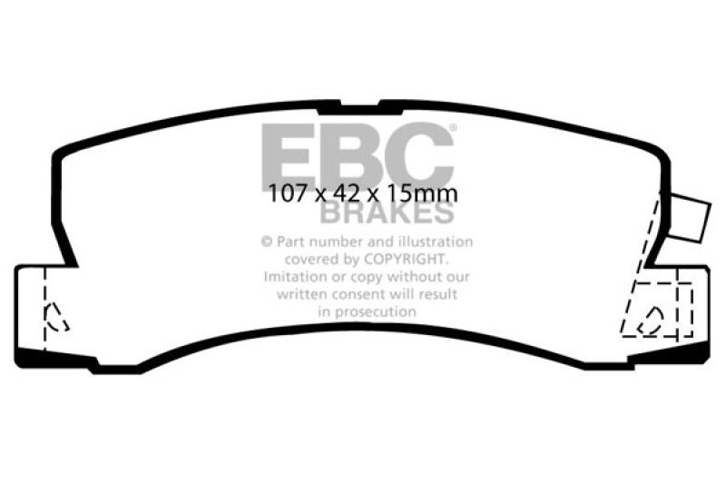EBC DP4628R 90-91 Lexus ES250 2.5 Yellowstuff Rear Brake Pads