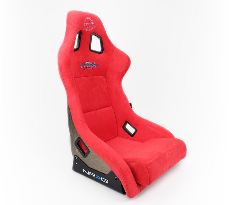 NRG FRP-302RD-ULTRA FRP Bucket Seat ULTRA Edition - Large (Red Alcantara/Gold Glitter Back)