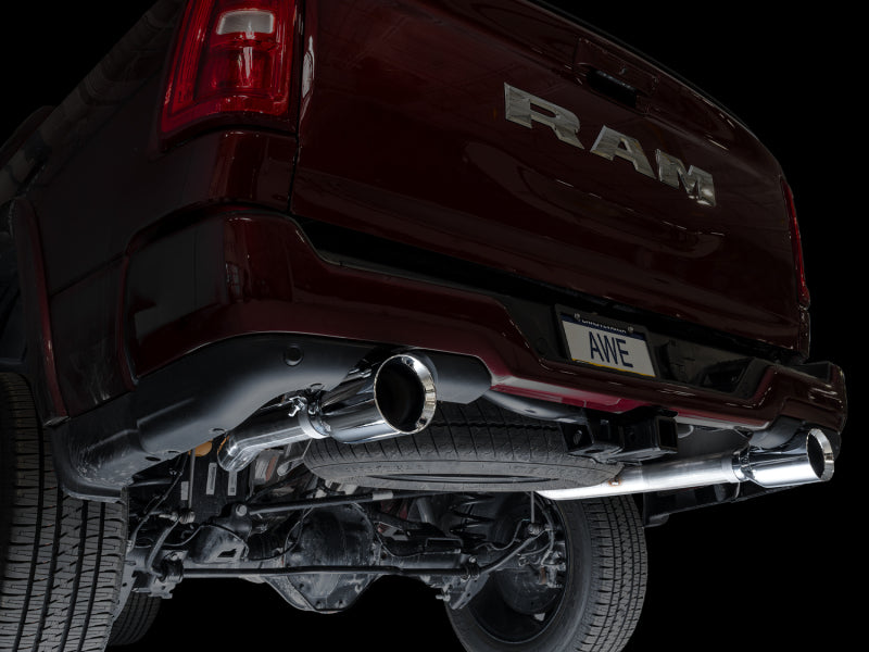 AWE Tuning 3015-32530 AWE 25+ RAM 1500 3.0TT 0FG Catback Touring Exhaust - Chrome Silver Tips