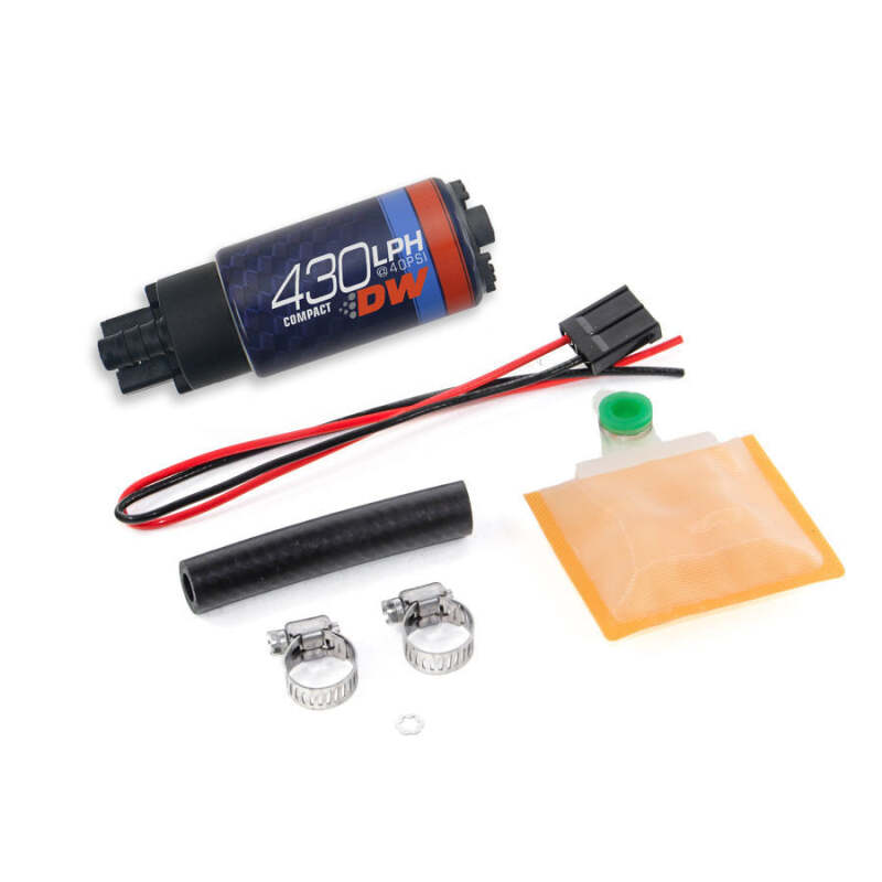 DeatschWerks 9-437-1000 Universal DW430C 430lph Compact Fuel Pump with Install Kit