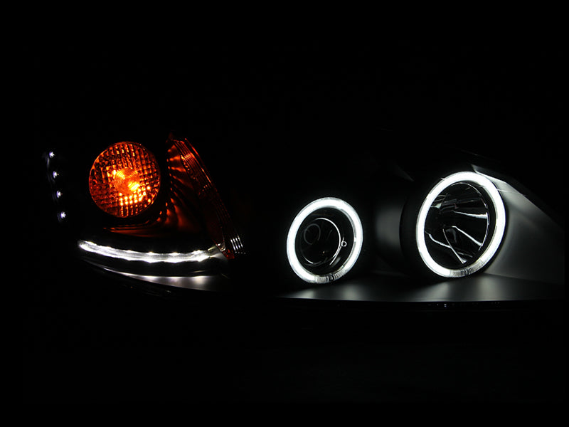 ANZO 121371 2005-2010 Pontiac G6 Projector Headlights w/ Halo Black (CCFL)