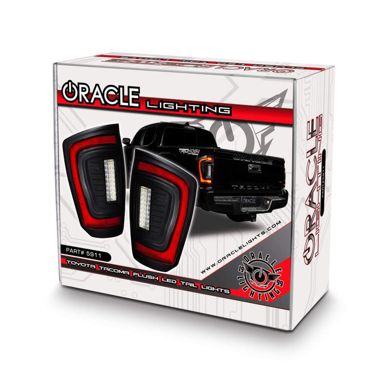 ORACLE Lighting 5911-504-T Oracle Lighting 16-23 Gen 3 Toyota Tacoma Black Series Flush Style LED Tail Lights