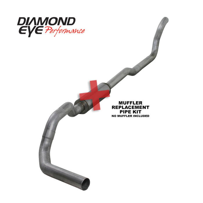 Diamond Eye Performance K4209A-RP Diamond Eye KIT 4in TB MFLR RPLCMENT PIPE SGL AL: 2-WHEEL DRIVE ONLY 89-93 DODGE CUMMINS 5.9L