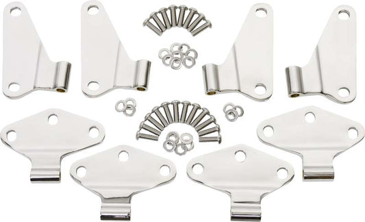 Kentrol 30581 07-18 Jeep Wrangler JK Body Door Hinge Set 8 Pieces 4 Door - Polished Silver