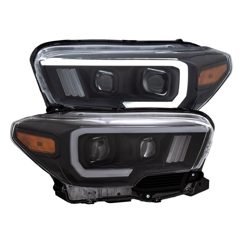 ANZO 111396 2016-2017 Toyota Tacoma Projector Headlights w/ Plank Style Switchback Black w/ Amber