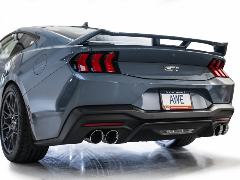 AWE Tuning 3025-42650 AWE 2024 Ford Mustang GT Fastback S650 RWD SwitchPath Catback Exhaust w/ Quad Chrome Silver Tips