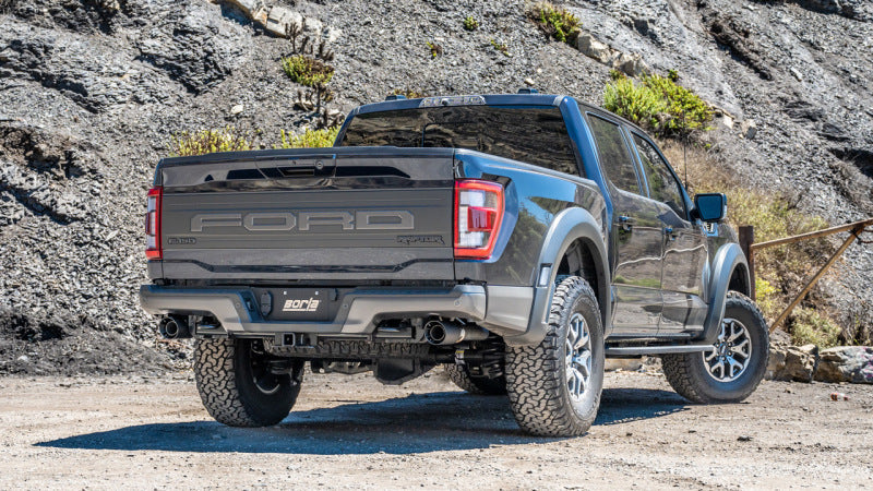 Borla 60727CFBA 21-23 Ford Raptor 3in Tail Pipe Kit 4.5in Tip - Carbon Fiber Black Anodized