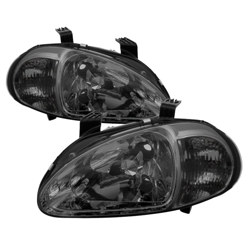 SPYDER 5013439 xTune Honda Del Sol 93-97 1Pc Crystal Headlights Smoke HD-ON-HDEL93-1P-SM