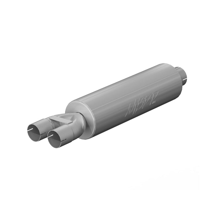MBRP GP190810 Universal Muffler 3in Inlet/Dual 2.5in Outlet 30in Length T409 SS Mild Tone (NO DROPSHIP)