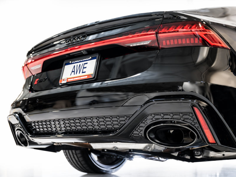 AWE Tuning 3025-33776 21-23 Audi C8 RS6/RS7 SwitchPath Cat-back Exhaust - Diamond Black Tips