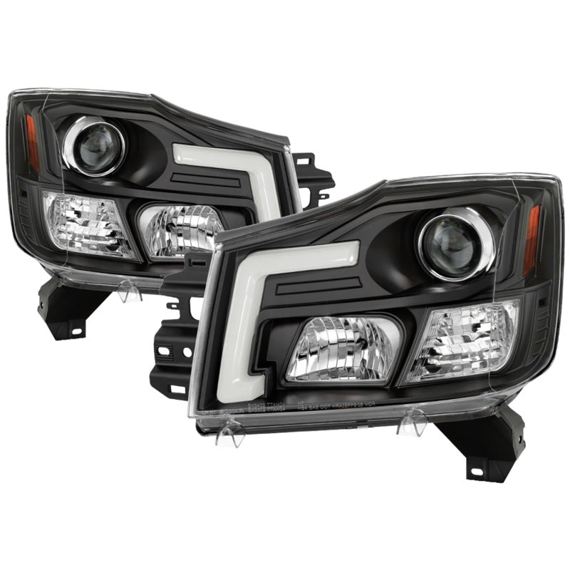 SPYDER 5085504 Spyder 04-15 Nissan Titan / 04-07 Nissan Armada V2 Projector Headlights - Black PRO-YD-NTI04-DRL-BK