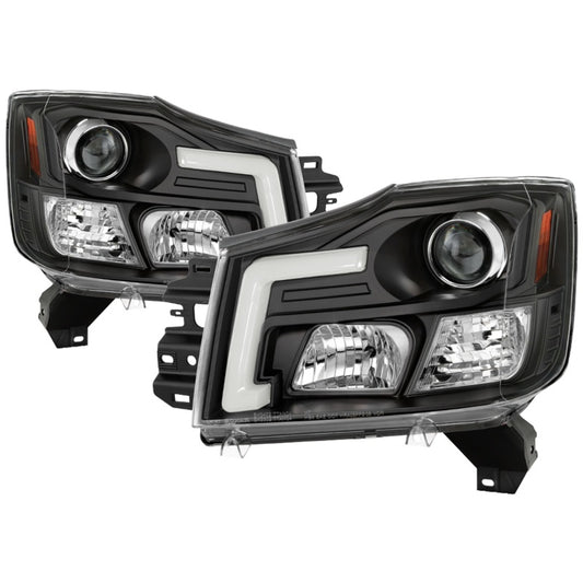 SPYDER 5085504 Spyder 04-15 Nissan Titan / 04-07 Nissan Armada V2 Projector Headlights - Black PRO-YD-NTI04-DRL-BK