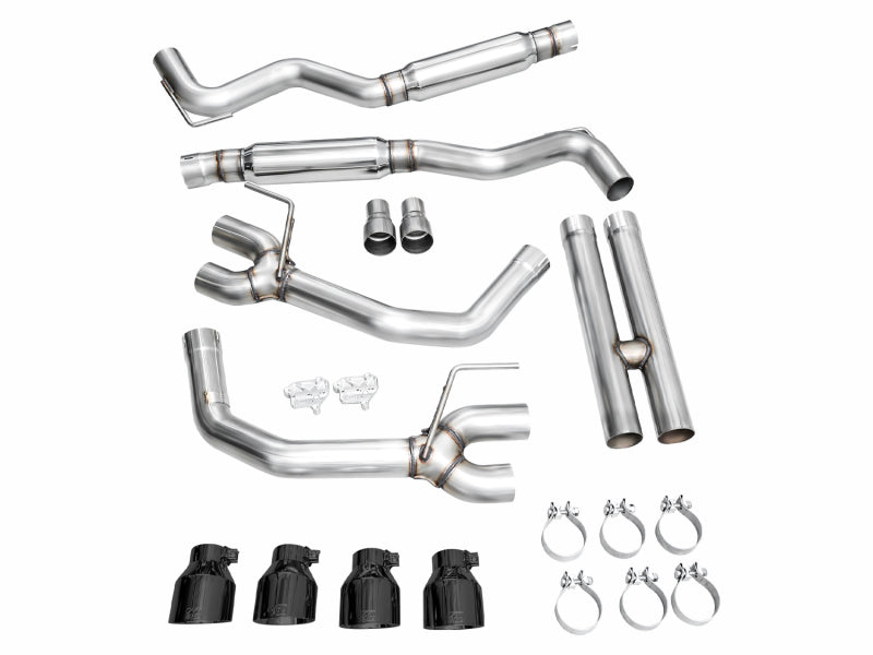AWE Tuning 3020-43650 AWE 2024 Ford Mustang GT Fastback S650 RWD Track Edition Catback Exhaust w/ Quad Diamond Black Tips